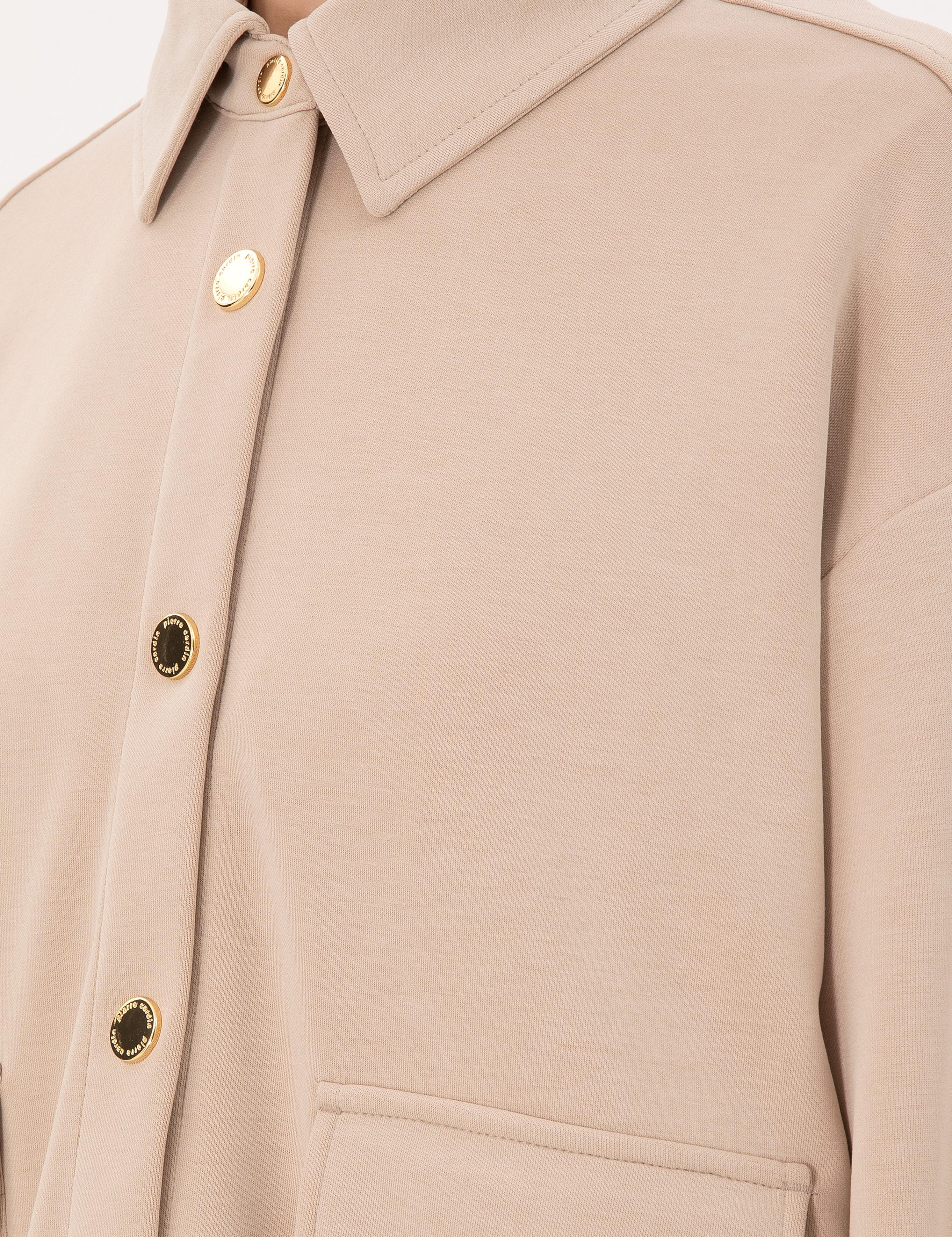 Bej Comfort Fit Modal Kumaş Örme Hırka