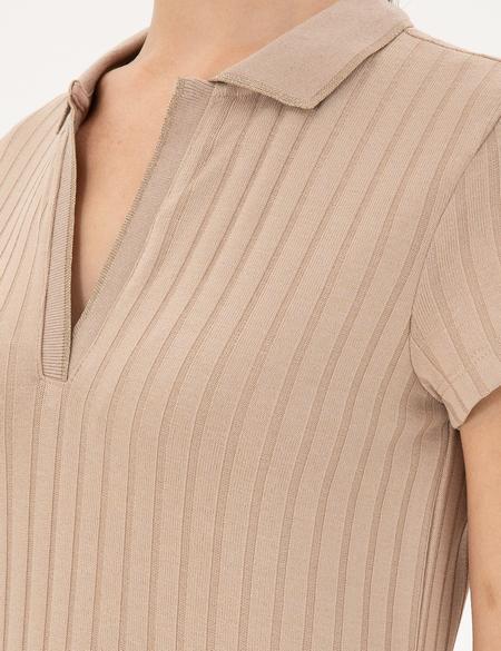 Bej Slim Fit Tişört - 50288292035