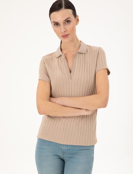 Bej Slim Fit Tişört - 50288292035