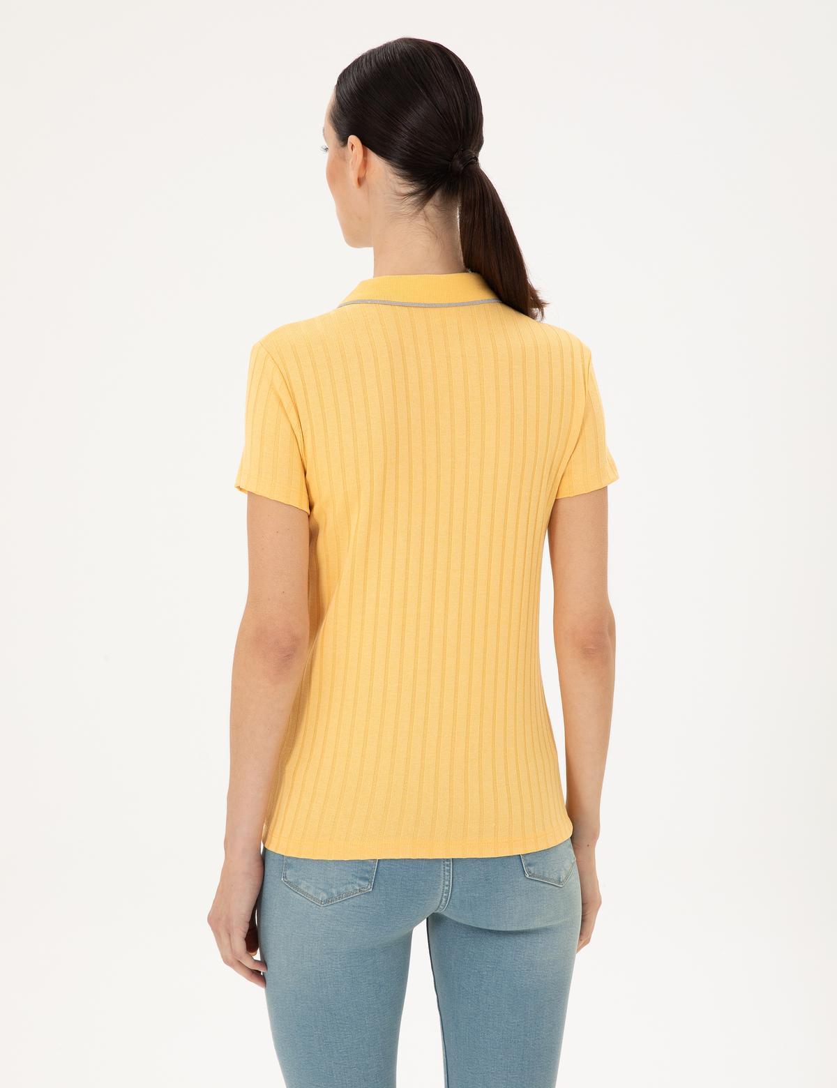 Sarı Slim Fit Tişört - 50288292042