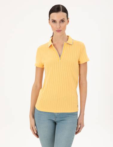 Sarı Slim Fit Tişört