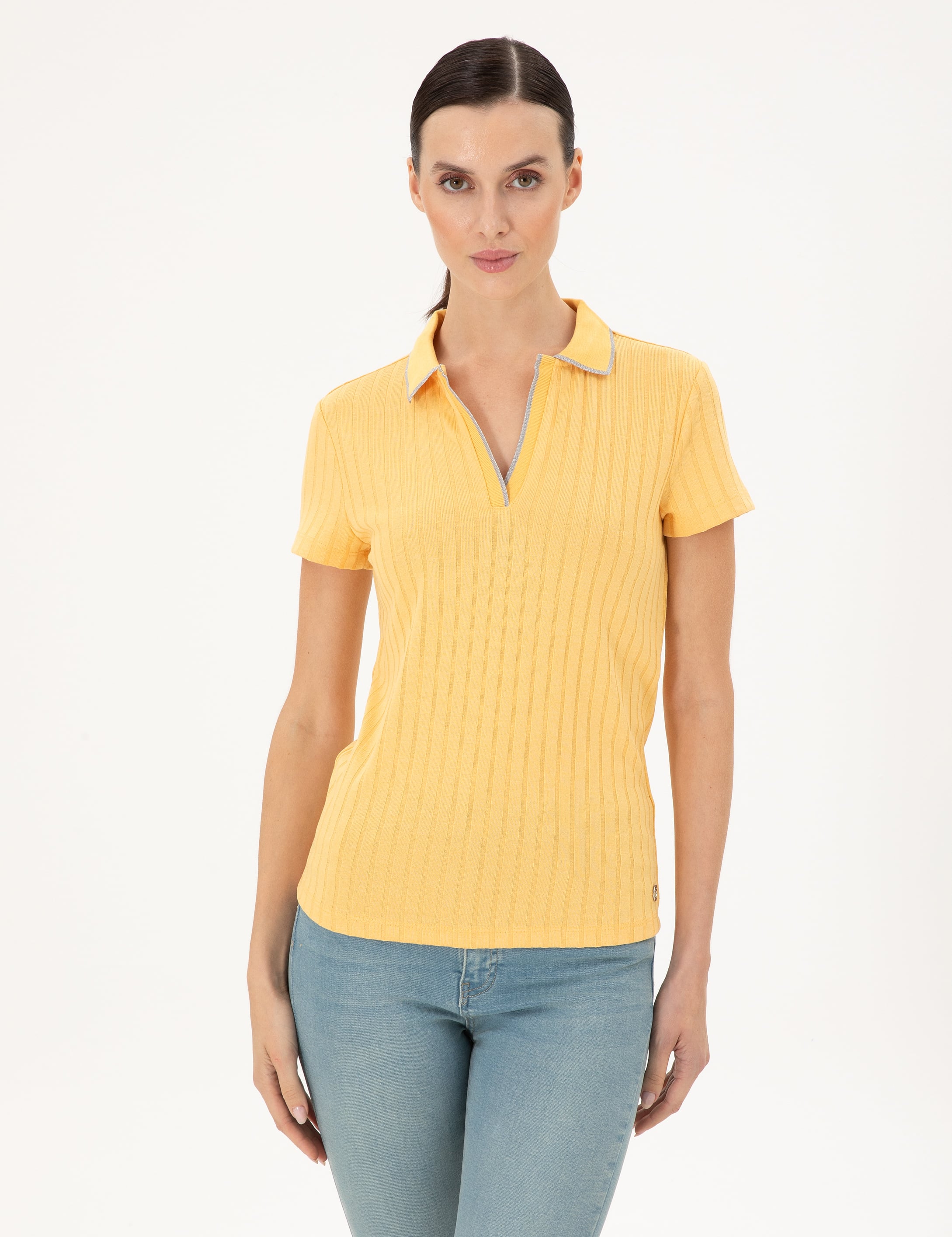 Sarı Slim Fit Tişört