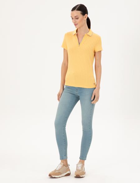 Sarı Slim Fit Tişört - 50288292042