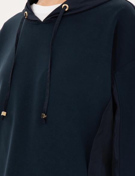 Lacivert Oversize Modal Kumaş Sweatshirt - 50306463004