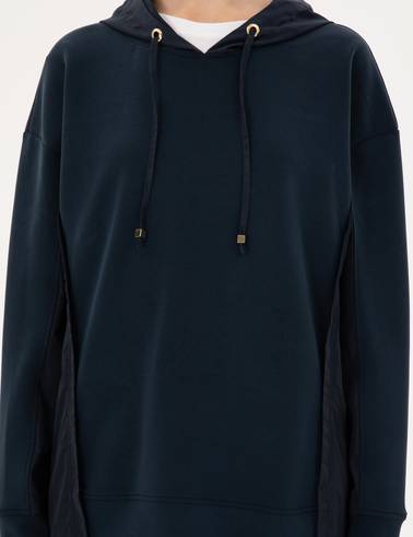 Lacivert Oversize Modal Kumaş Sweatshirt