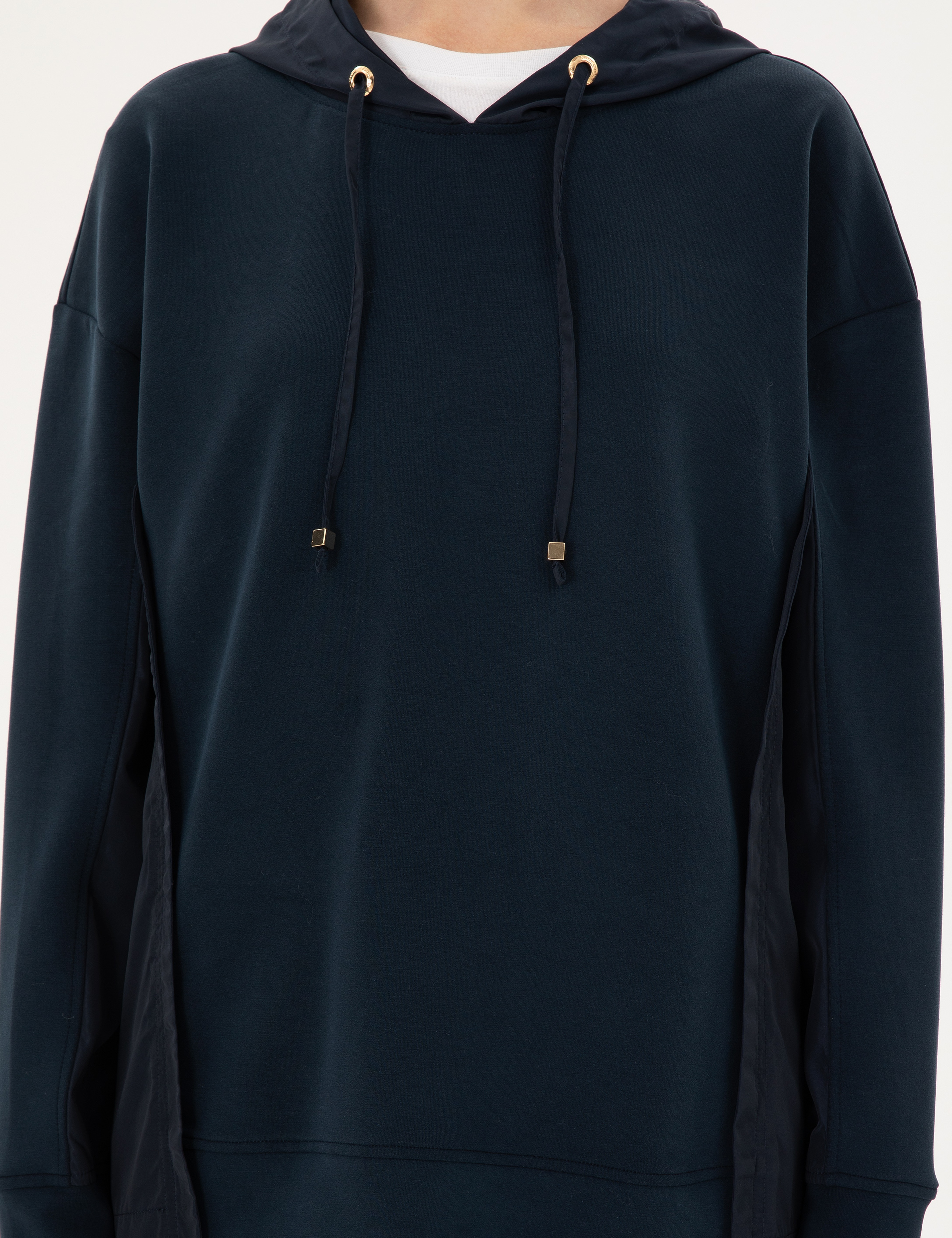 Lacivert Oversize Modal Kumaş Sweatshirt - Image 6