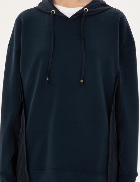 Lacivert Oversize Modal Kumaş Sweatshirt - 50306463004