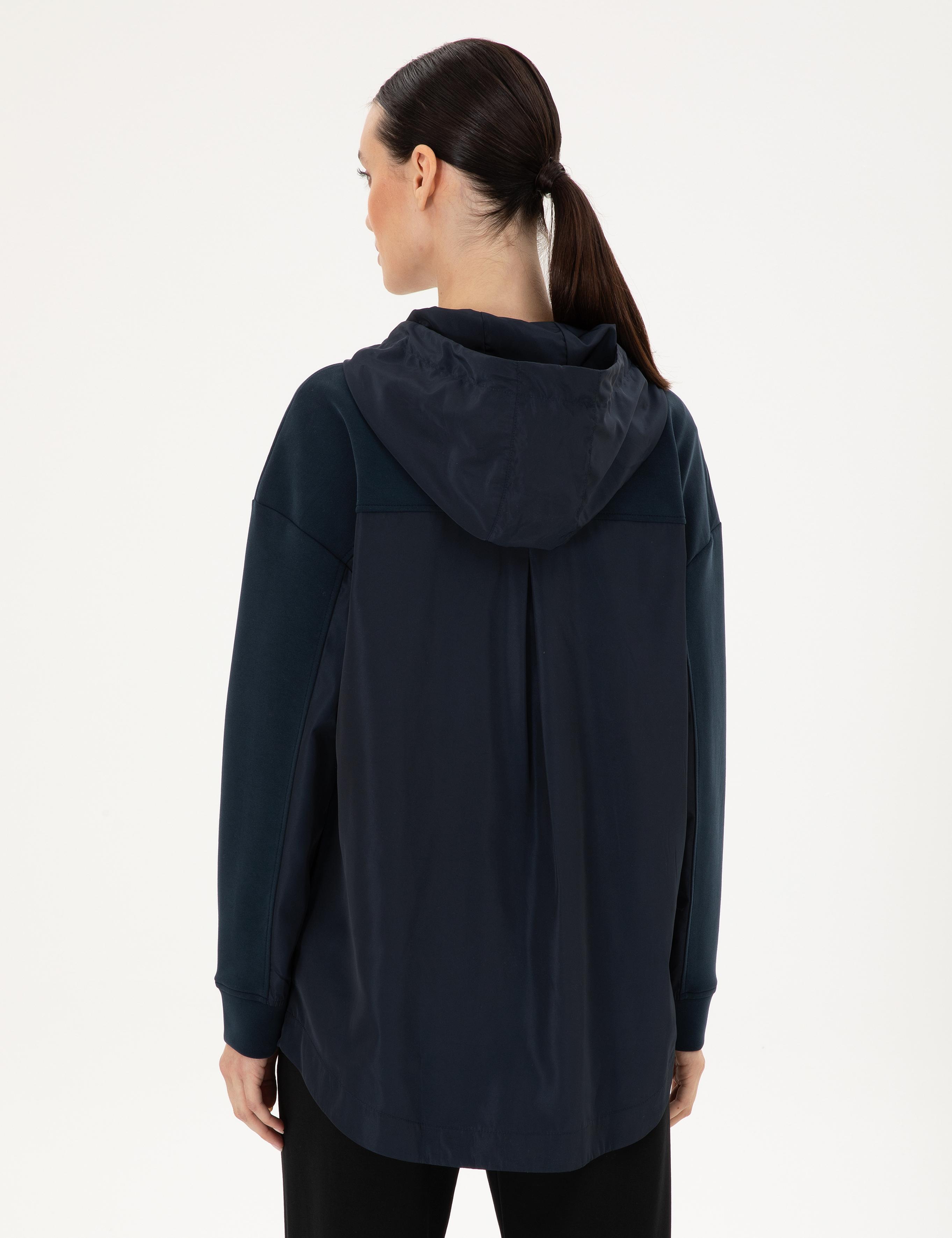 Lacivert Oversize Modal Kumaş Sweatshirt