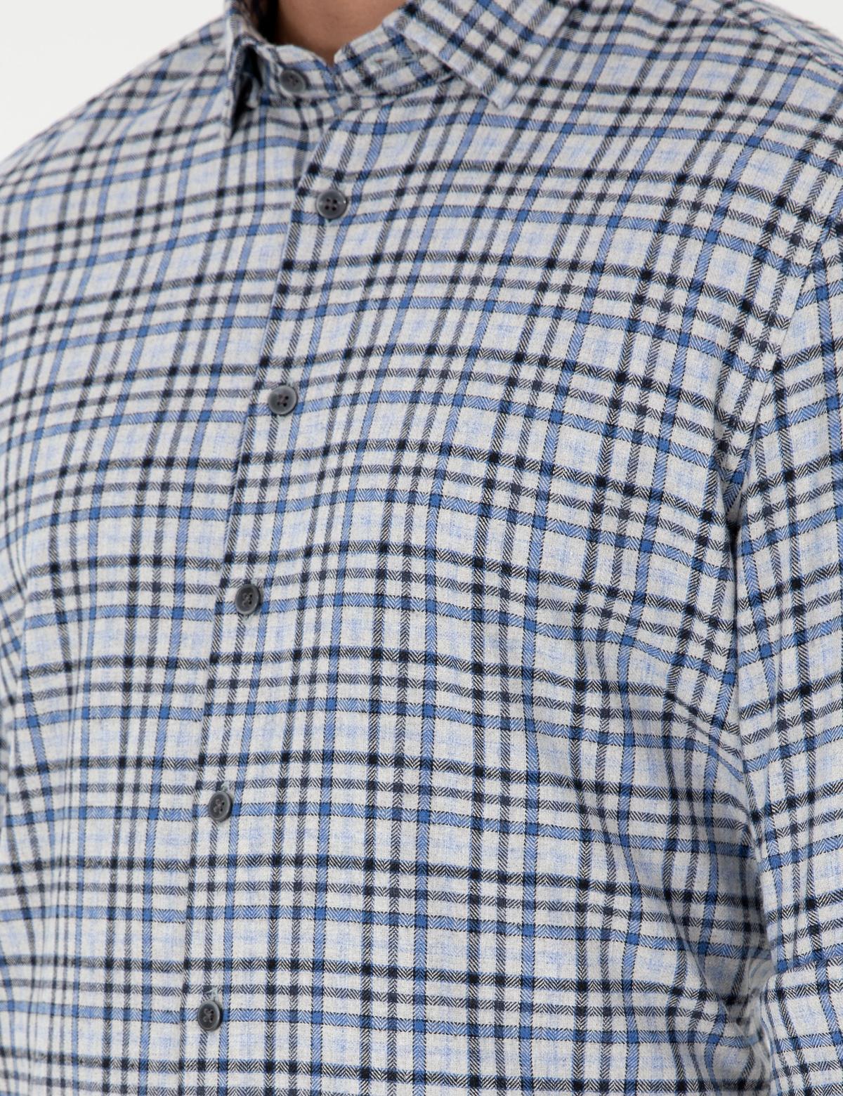 İndigo Regular Fit Ekose Oduncu Uzun Kollu Gömlek - 50292811016