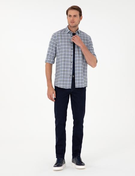 İndigo Regular Fit Ekose Oduncu Uzun Kollu Gömlek - 50292811016