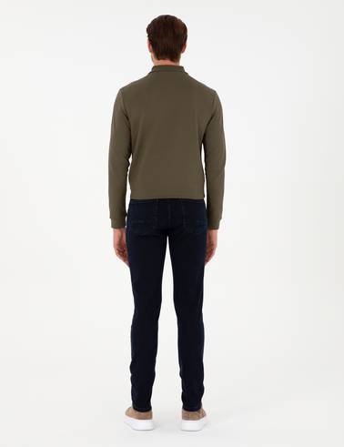 Koyu Lacivert Slim Fit Jean Pantolon