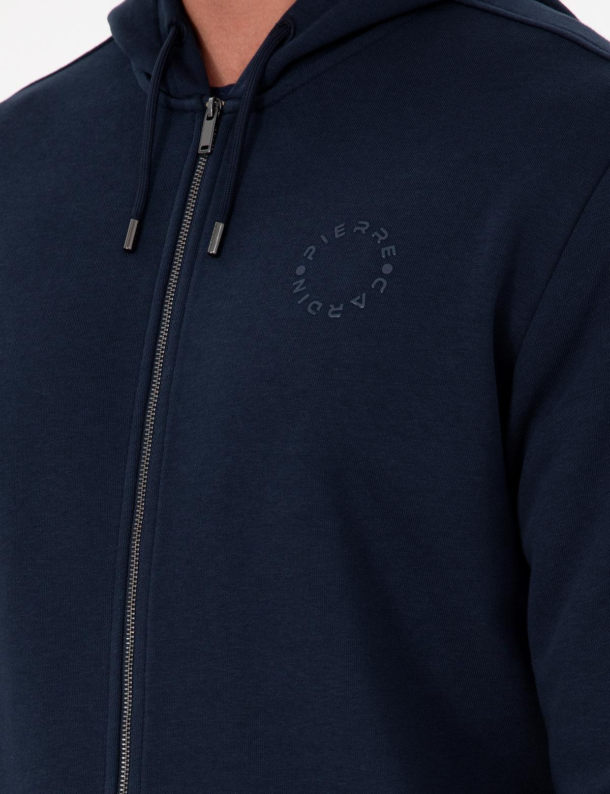 Lacivert Regular Fit Fermuarlı Eşofman Üstü - 50298986001