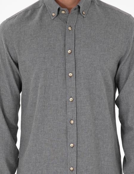 Gri Slim Fit Uzun Kollu Gömlek - 50298570025