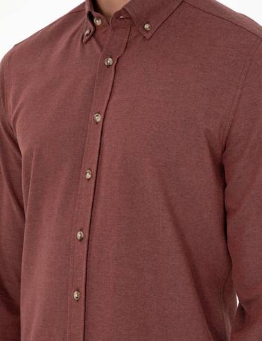 Kiremit Slim Fit Uzun Kollu Gömlek