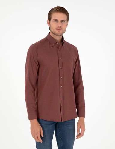 Kiremit Slim Fit Uzun Kollu Gömlek