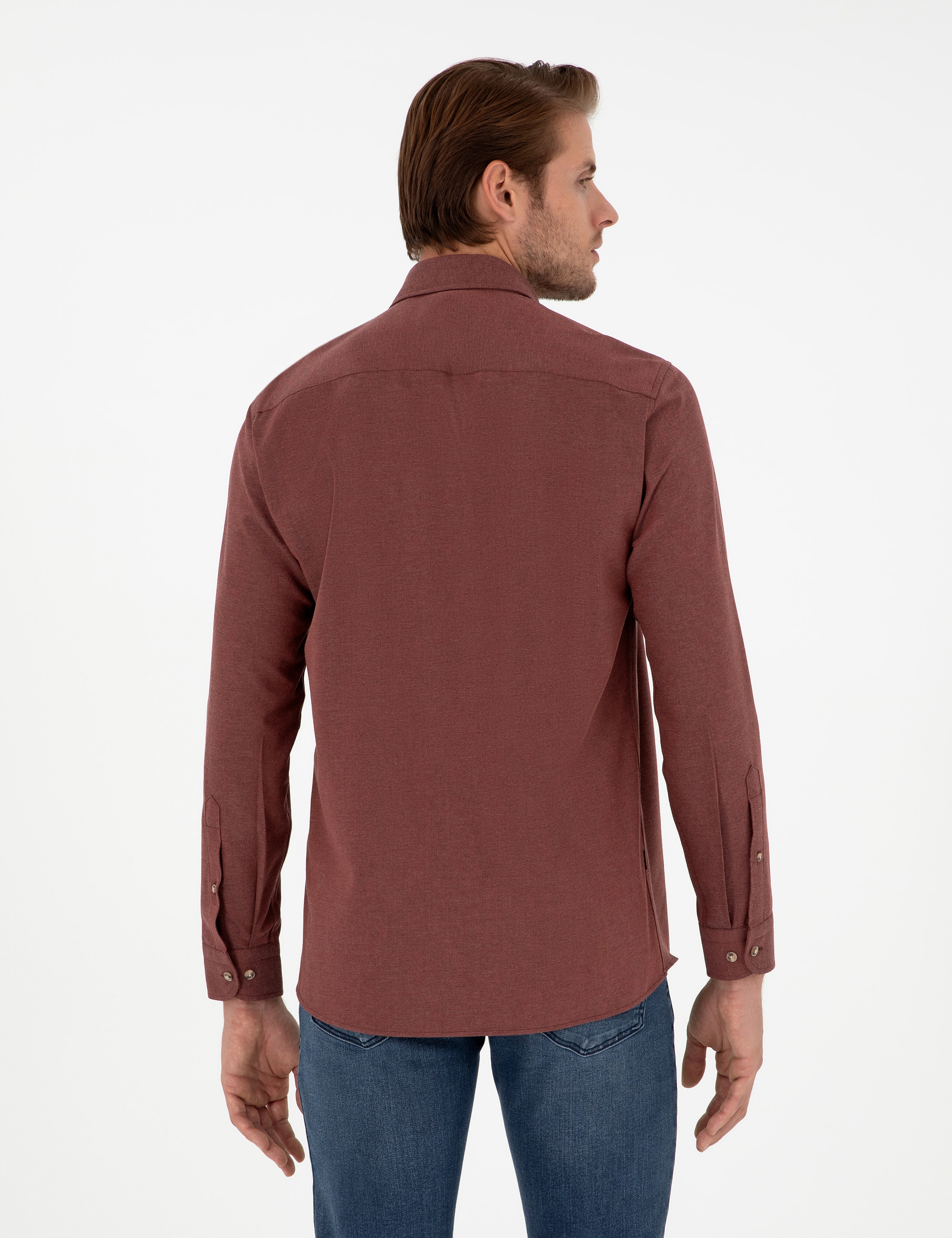 Kiremit Slim Fit Uzun Kollu Gömlek