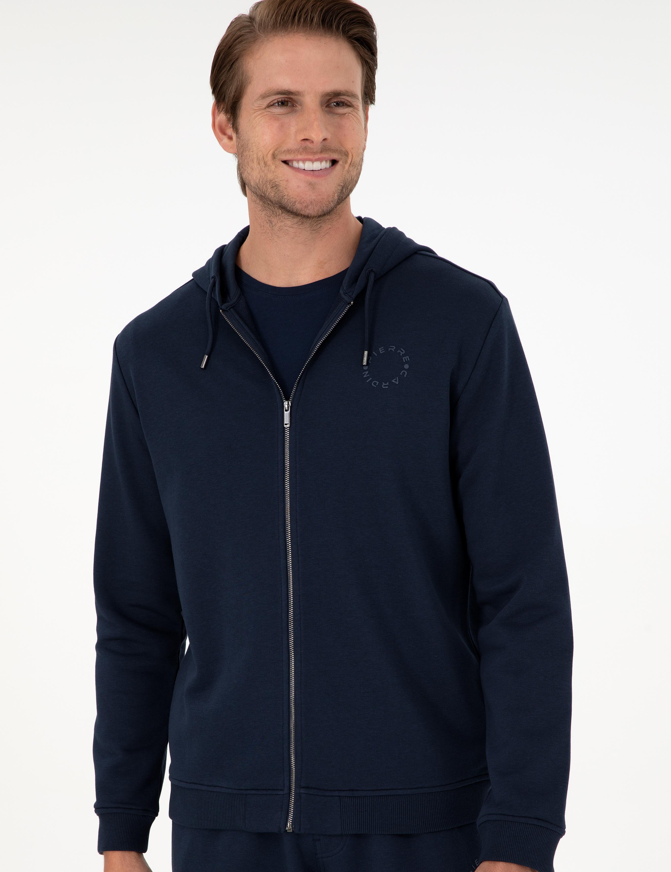 Lacivert Regular Fit Fermuarlı Eşofman Üstü