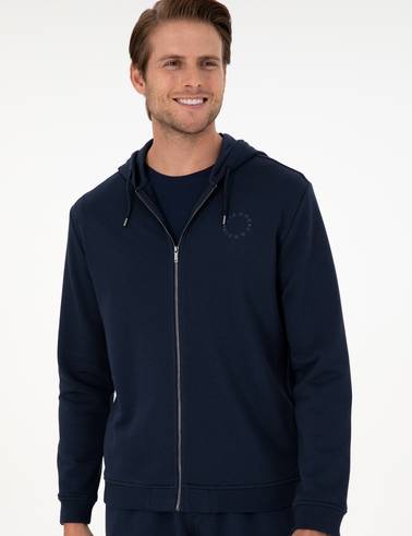 Lacivert Regular Fit Fermuarlı Eşofman Üstü