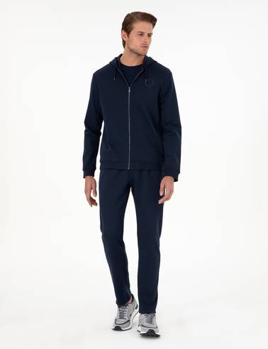 Lacivert Regular Fit Fermuarlı Eşofman Üstü