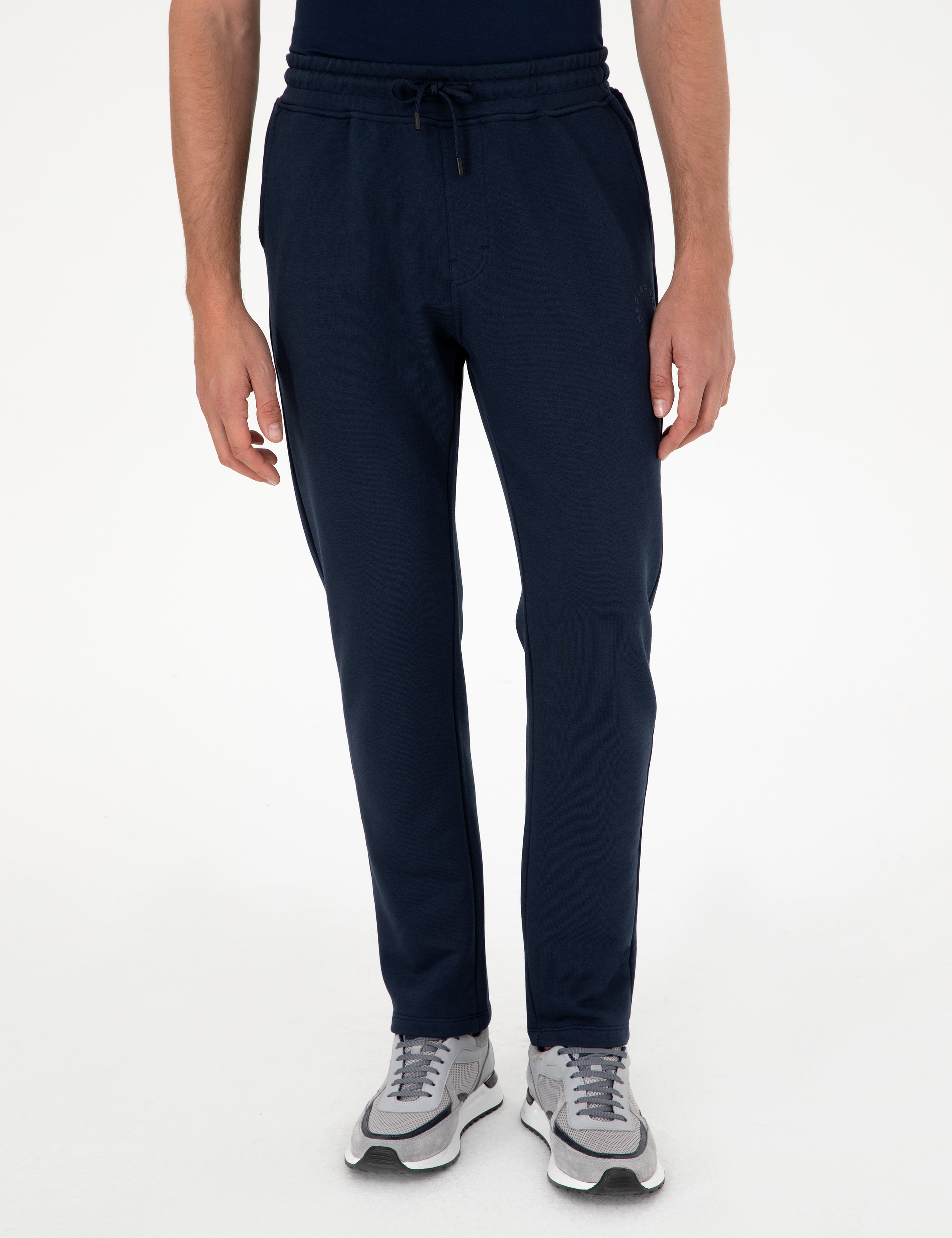 Lacivert Slim Fit 3 İplik Düz Paça Eşofman Altı