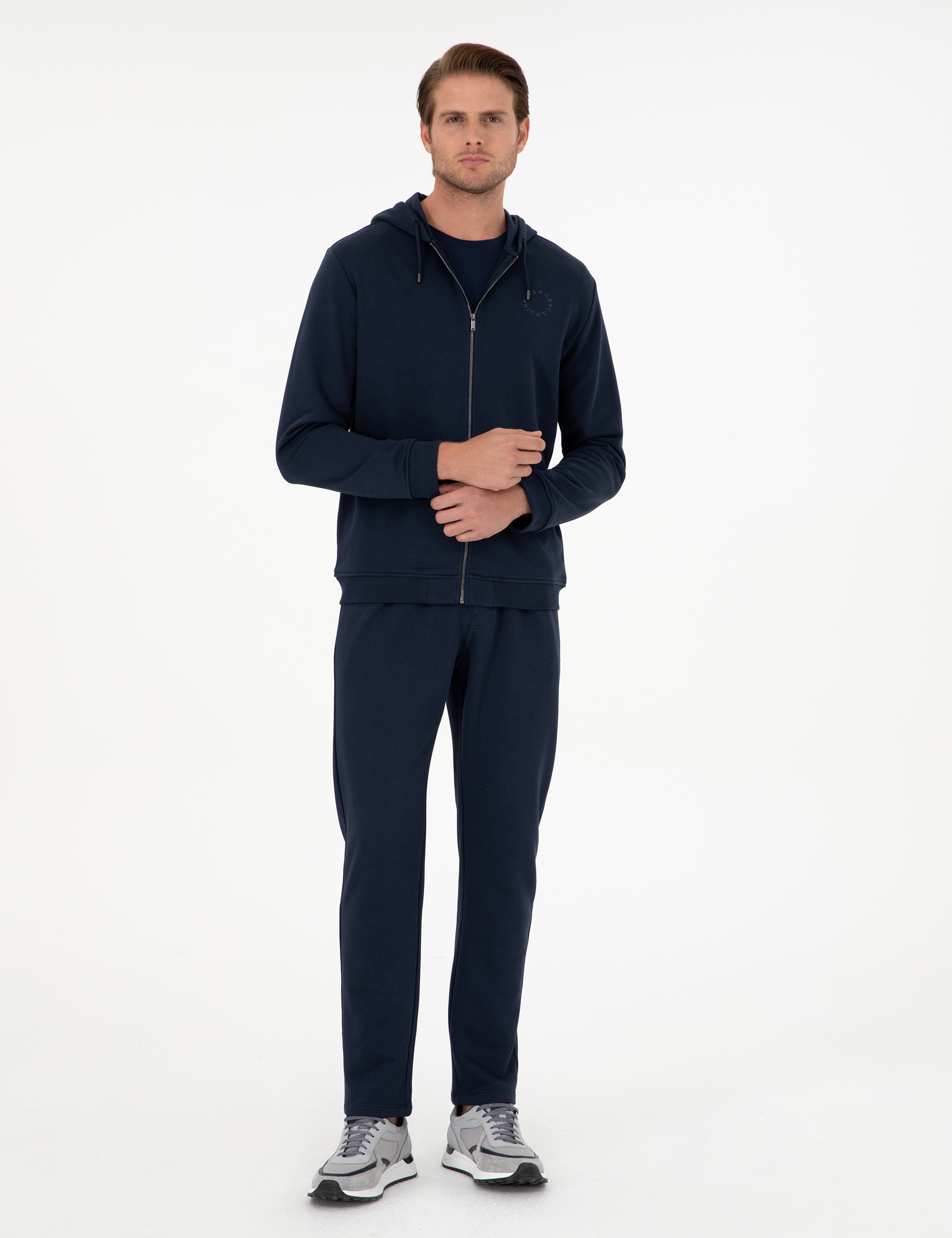 Lacivert Slim Fit 3 İplik Düz Paça Eşofman Altı - Image 3