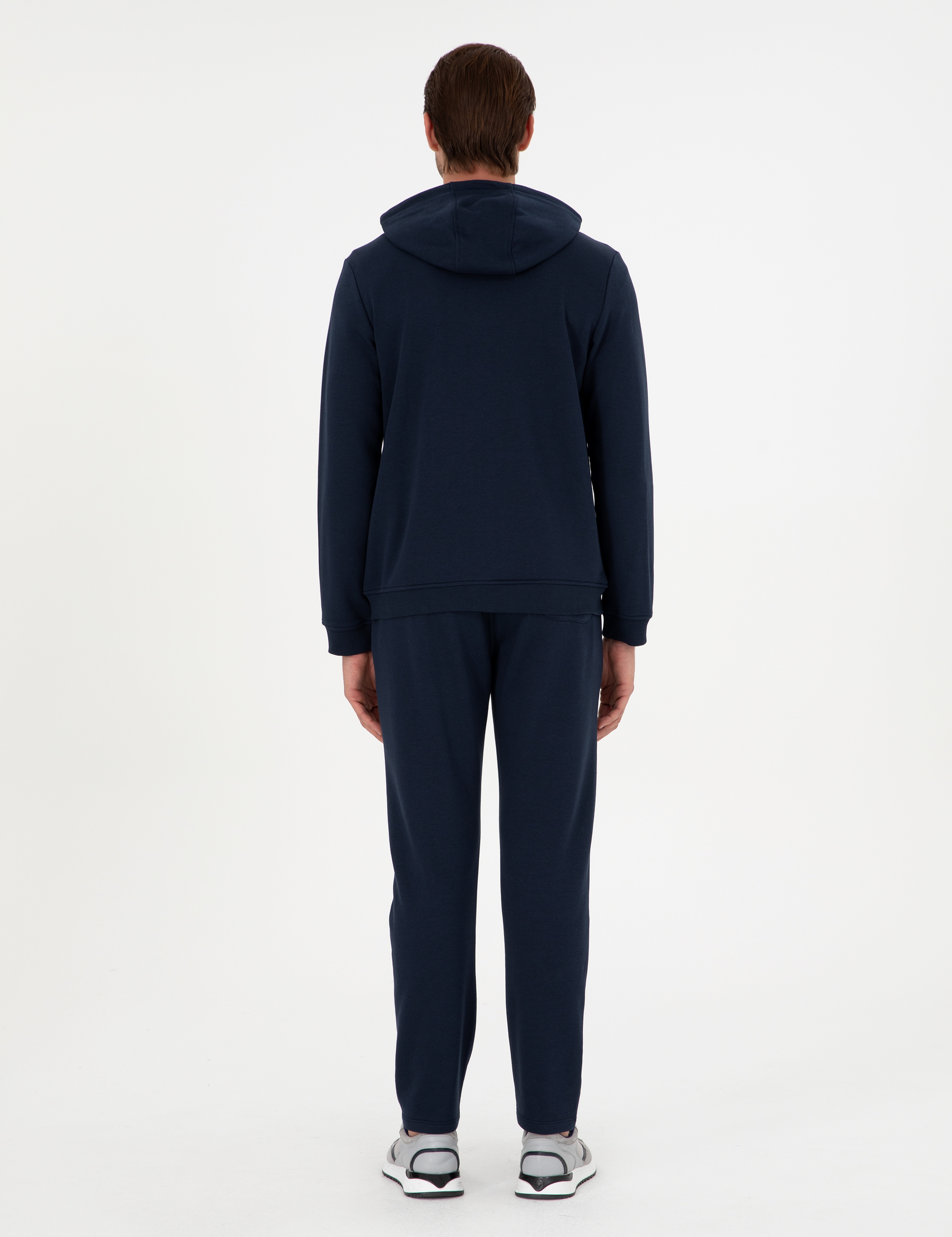 Lacivert Slim Fit 3 İplik Düz Paça Eşofman Altı - Image 4