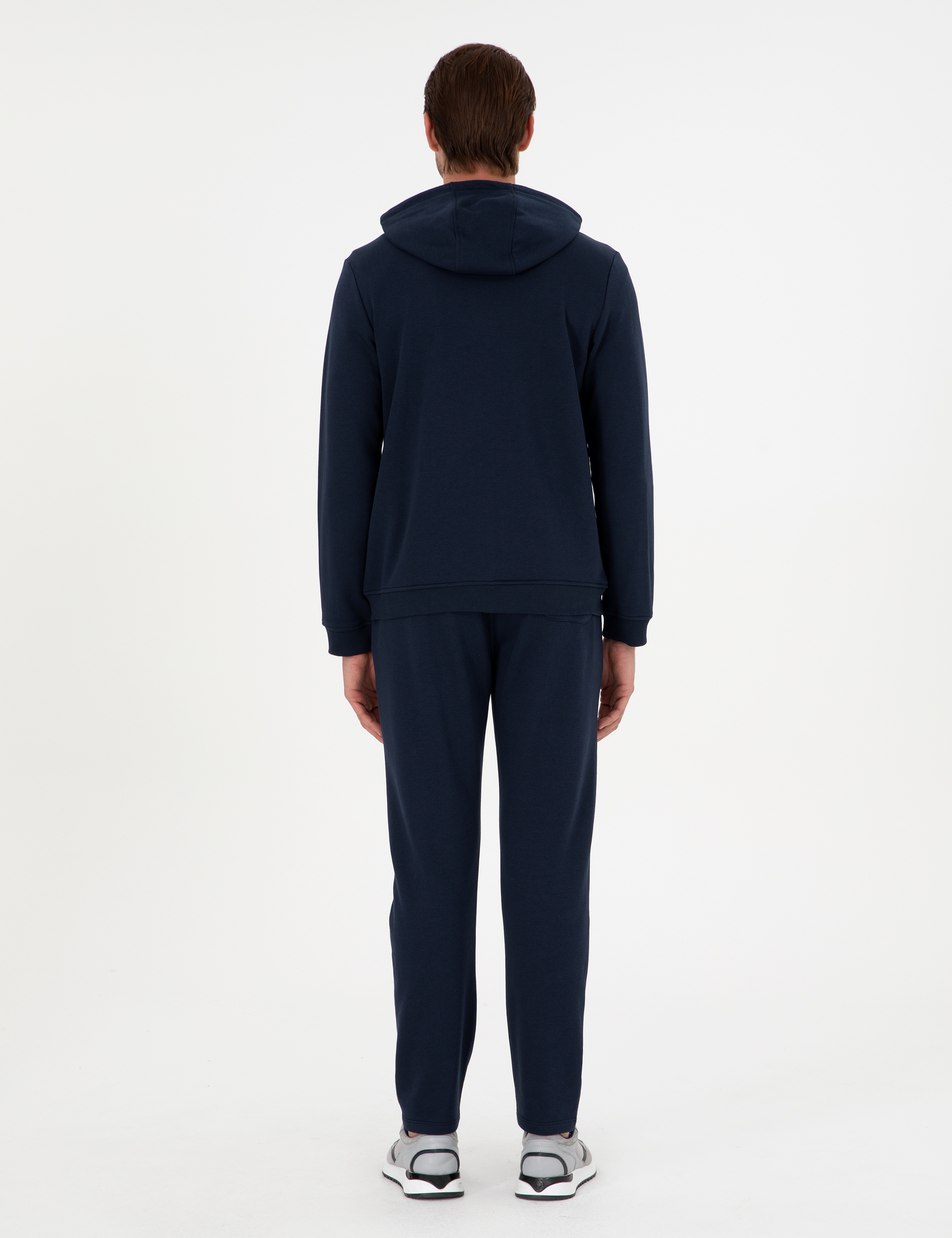Lacivert Slim Fit 3 İplik Düz Paça Eşofman Altı