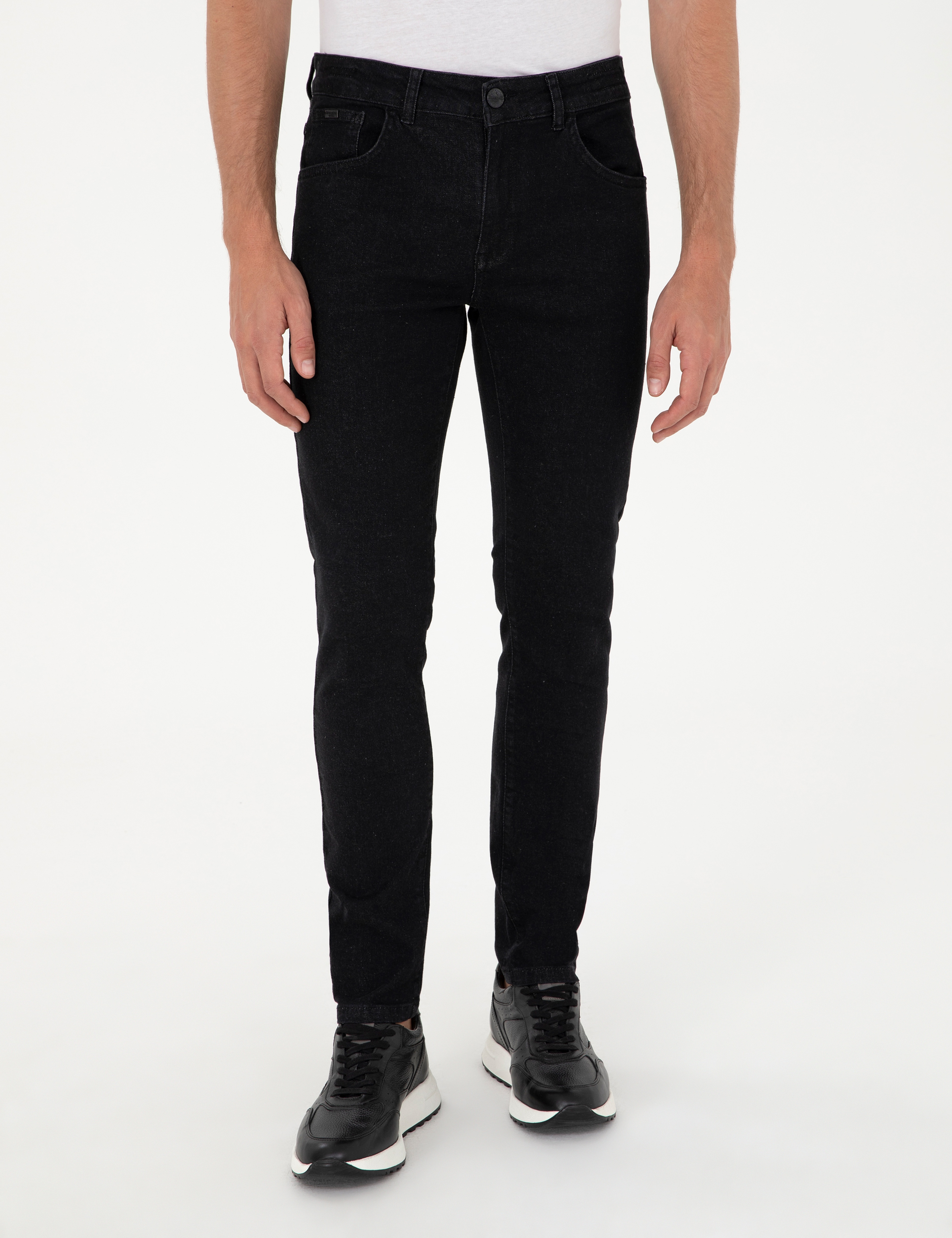 Siyah Slim Fit Jean Pantolon - Image 2