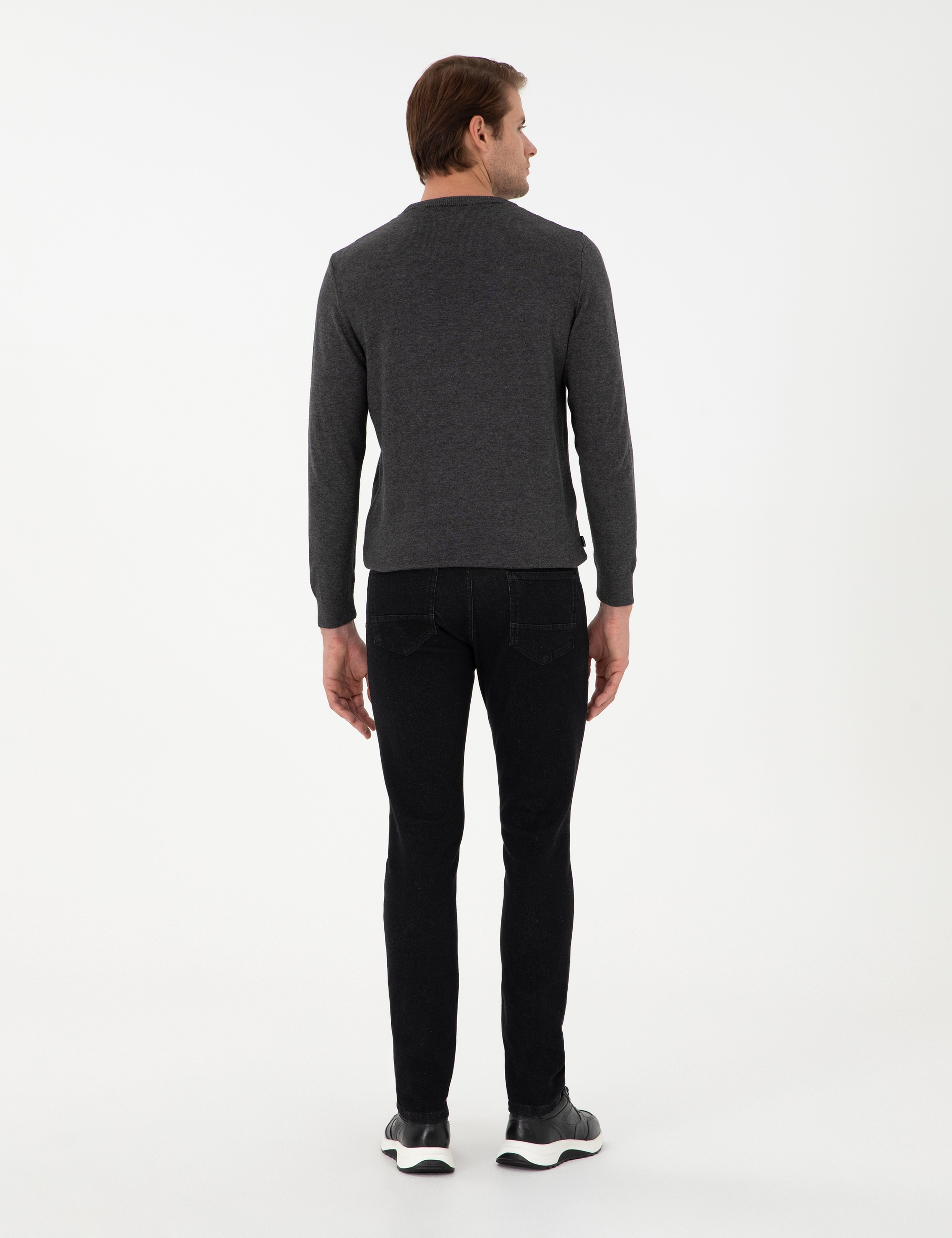 Siyah Slim Fit Jean Pantolon - Image 4