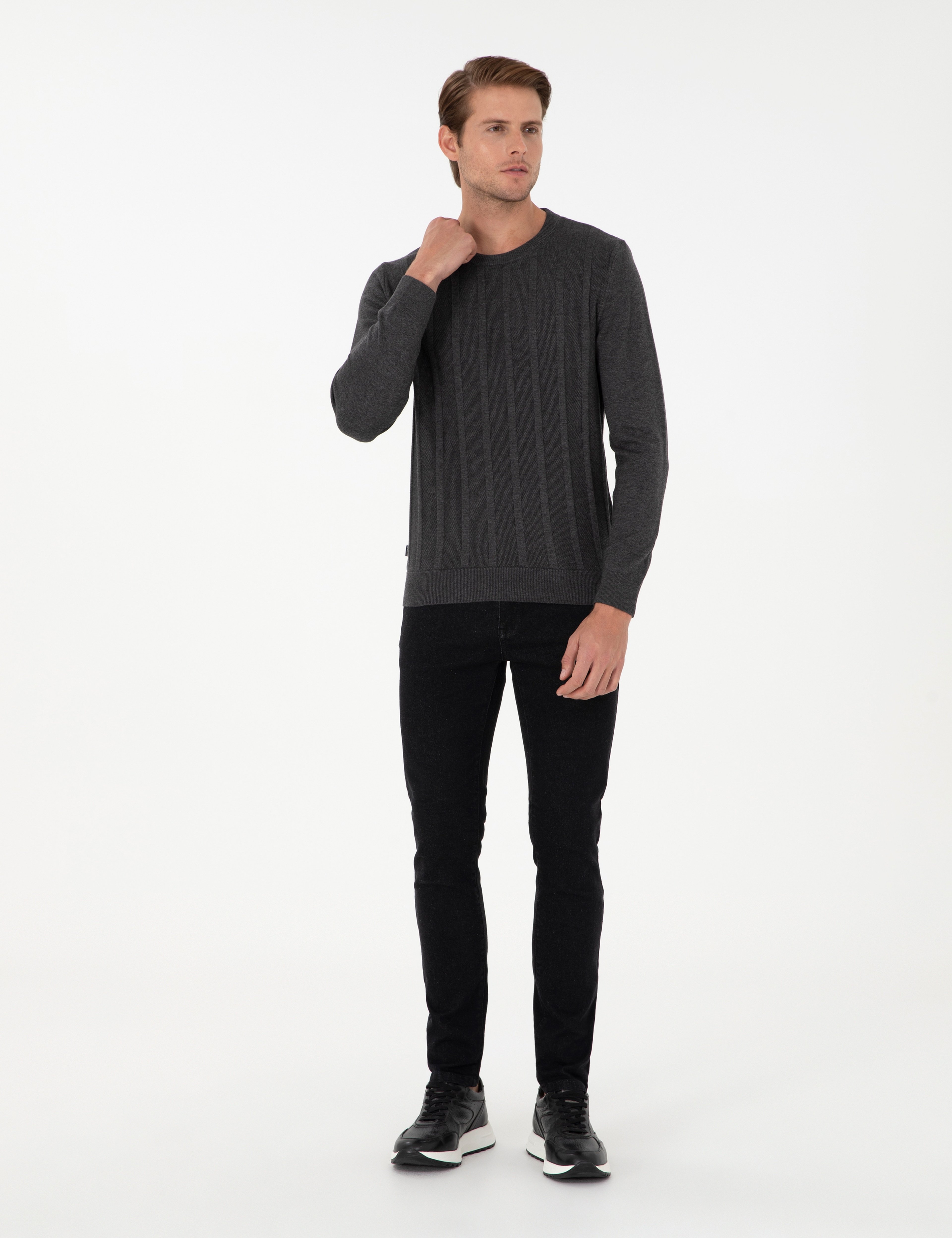 Siyah Slim Fit Jean Pantolon - Image 1