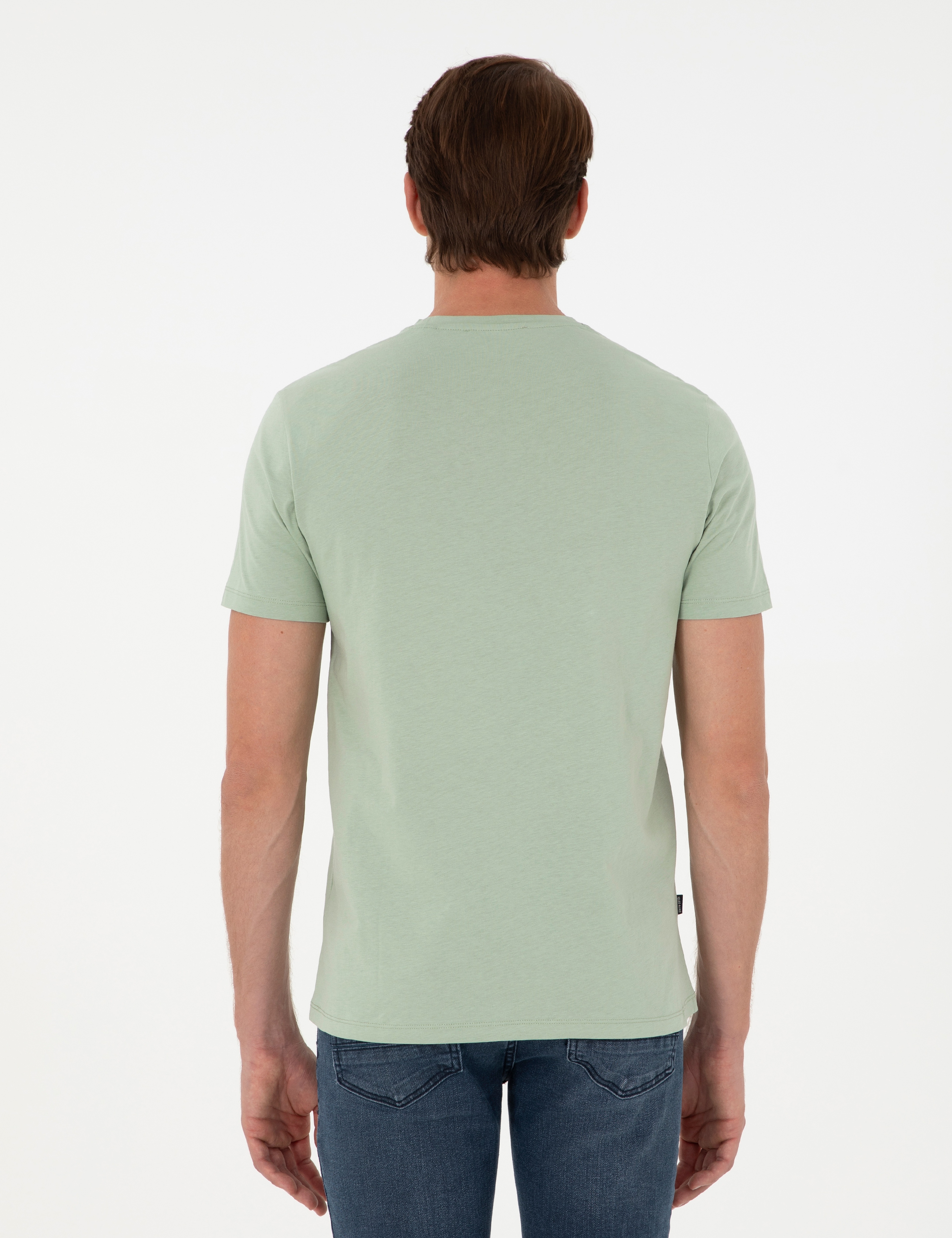 Çağla %100 Pamuk Slim Fit Bisiklet Yaka Basic Tişört - Image 5