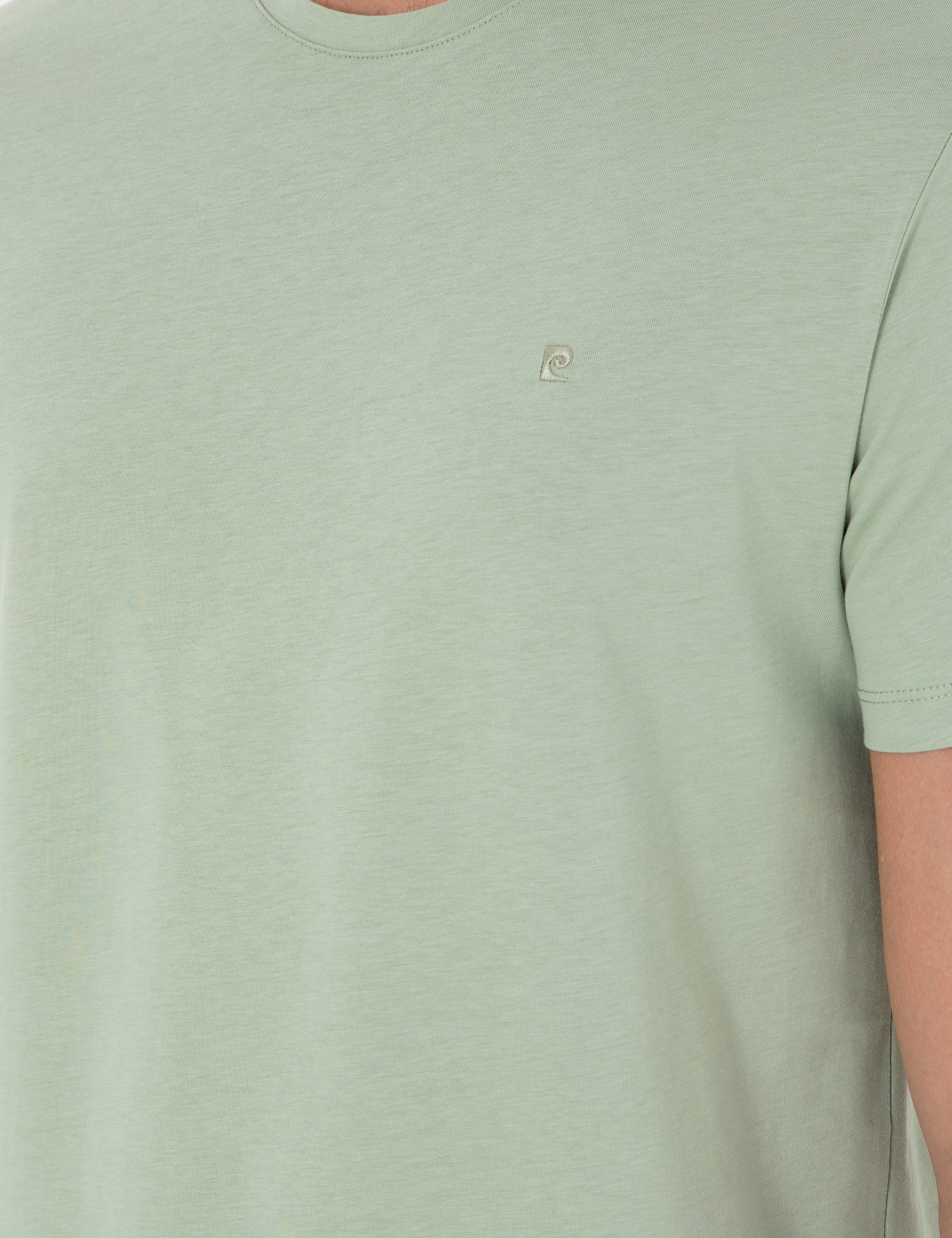 Çağla %100 Pamuk Slim Fit Bisiklet Yaka Basic Tişört - Image 7