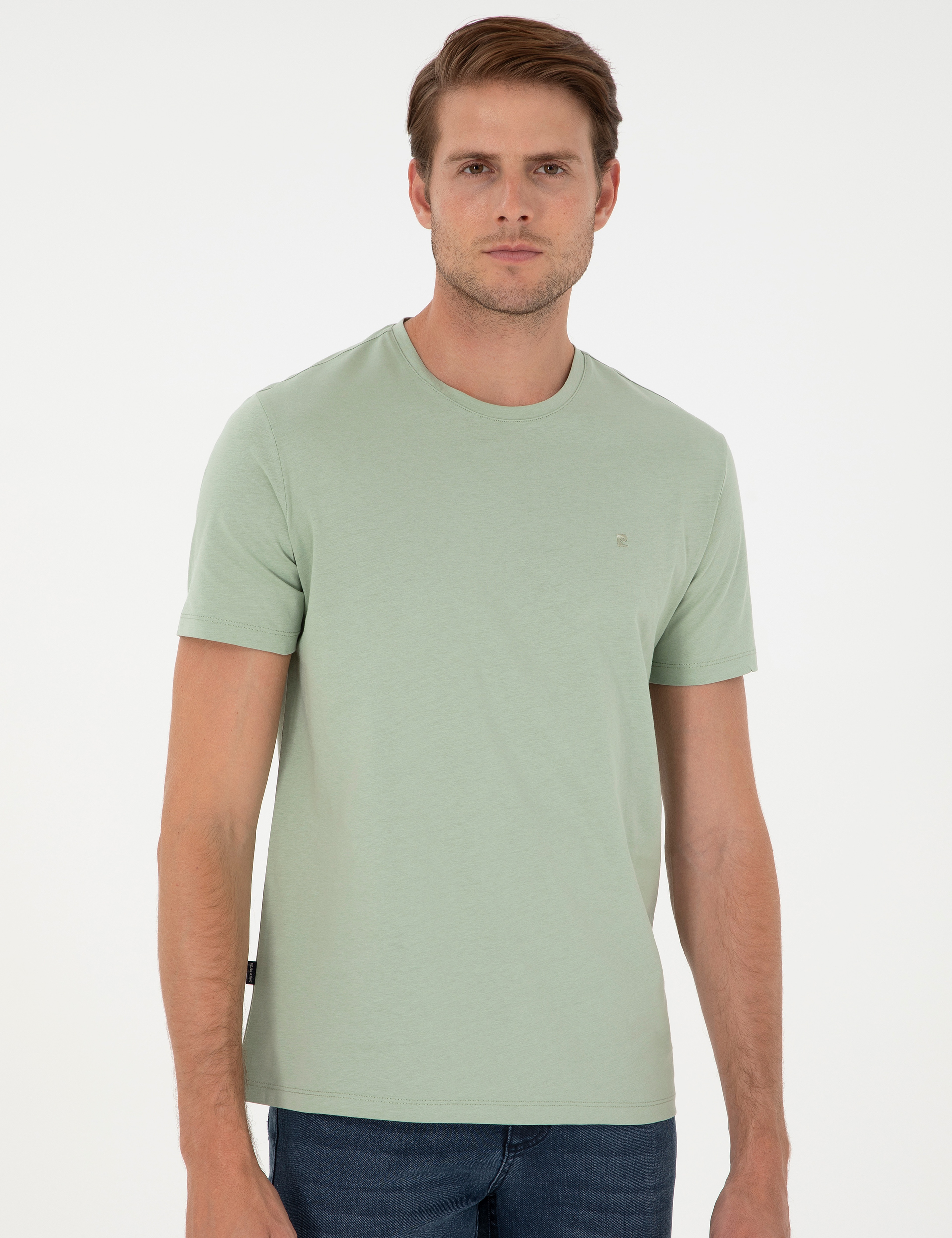 Çağla %100 Pamuk Slim Fit Bisiklet Yaka Basic Tişört - Image 3
