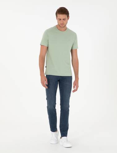 Çağla %100 Pamuk Slim Fit Bisiklet Yaka Basic Tişört