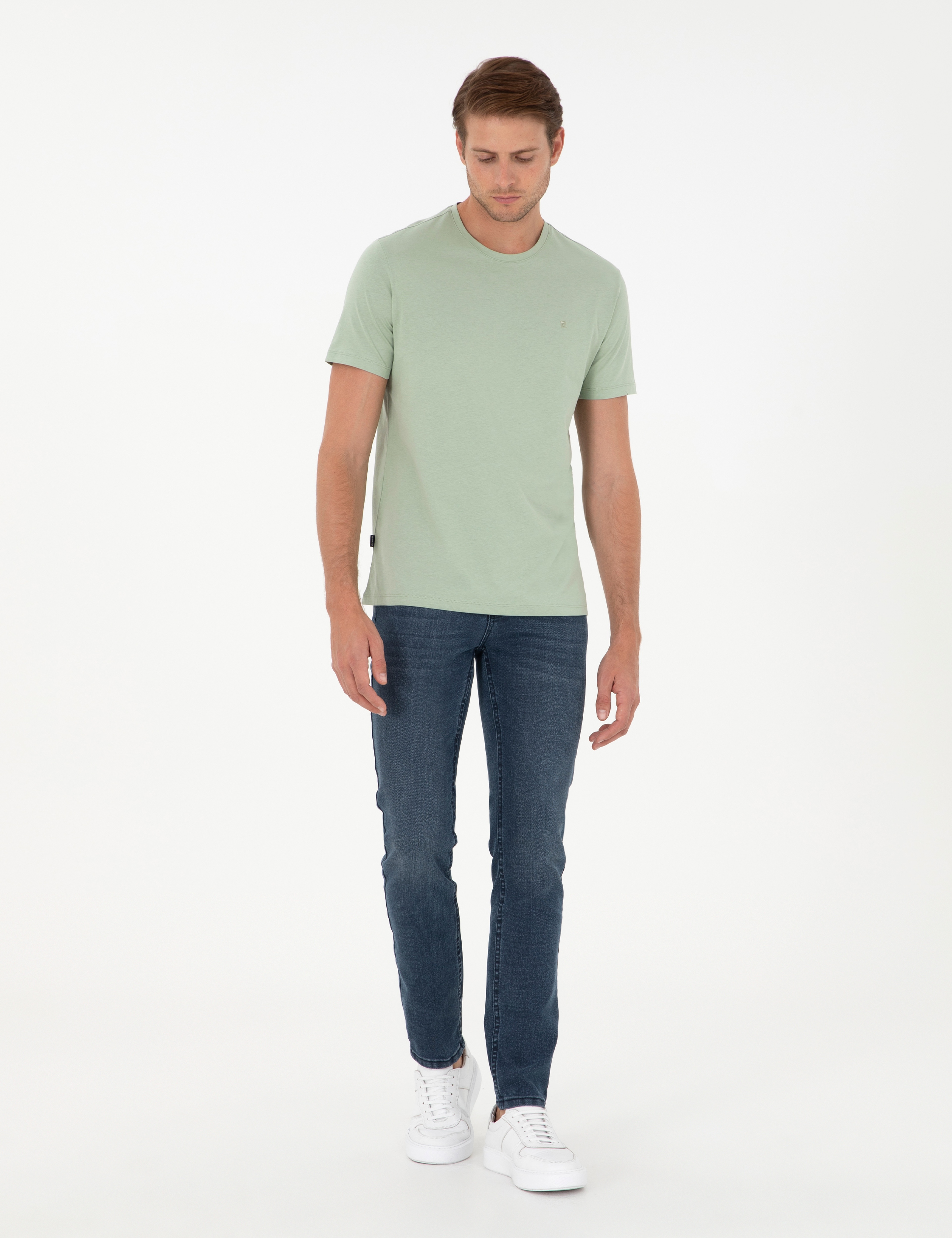 Çağla %100 Pamuk Slim Fit Bisiklet Yaka Basic Tişört