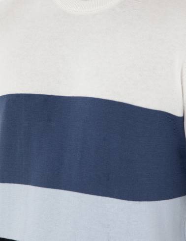 Lacivert Slim Fit Bisiklet Yaka Triko Kazak
