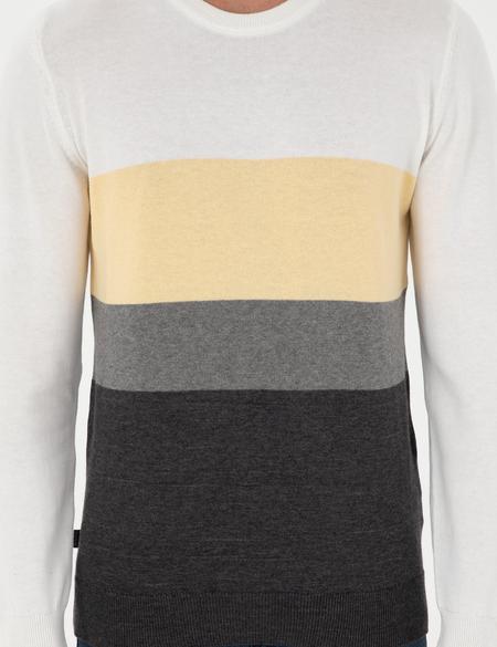 Gri Melanj Slim Fit Bisiklet Yaka Triko Kazak - 50300525019