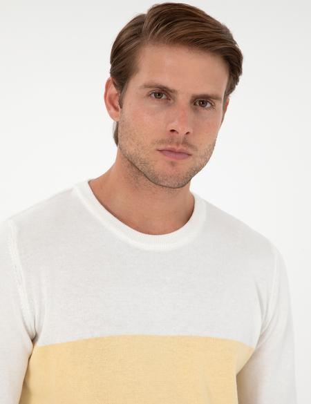 Gri Melanj Slim Fit Bisiklet Yaka Triko Kazak - 50300525019