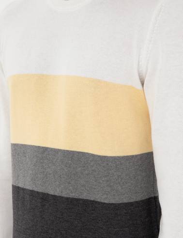 Gri Melanj Slim Fit Bisiklet Yaka Triko Kazak