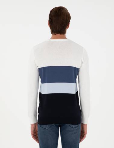 Lacivert Slim Fit Bisiklet Yaka Triko Kazak