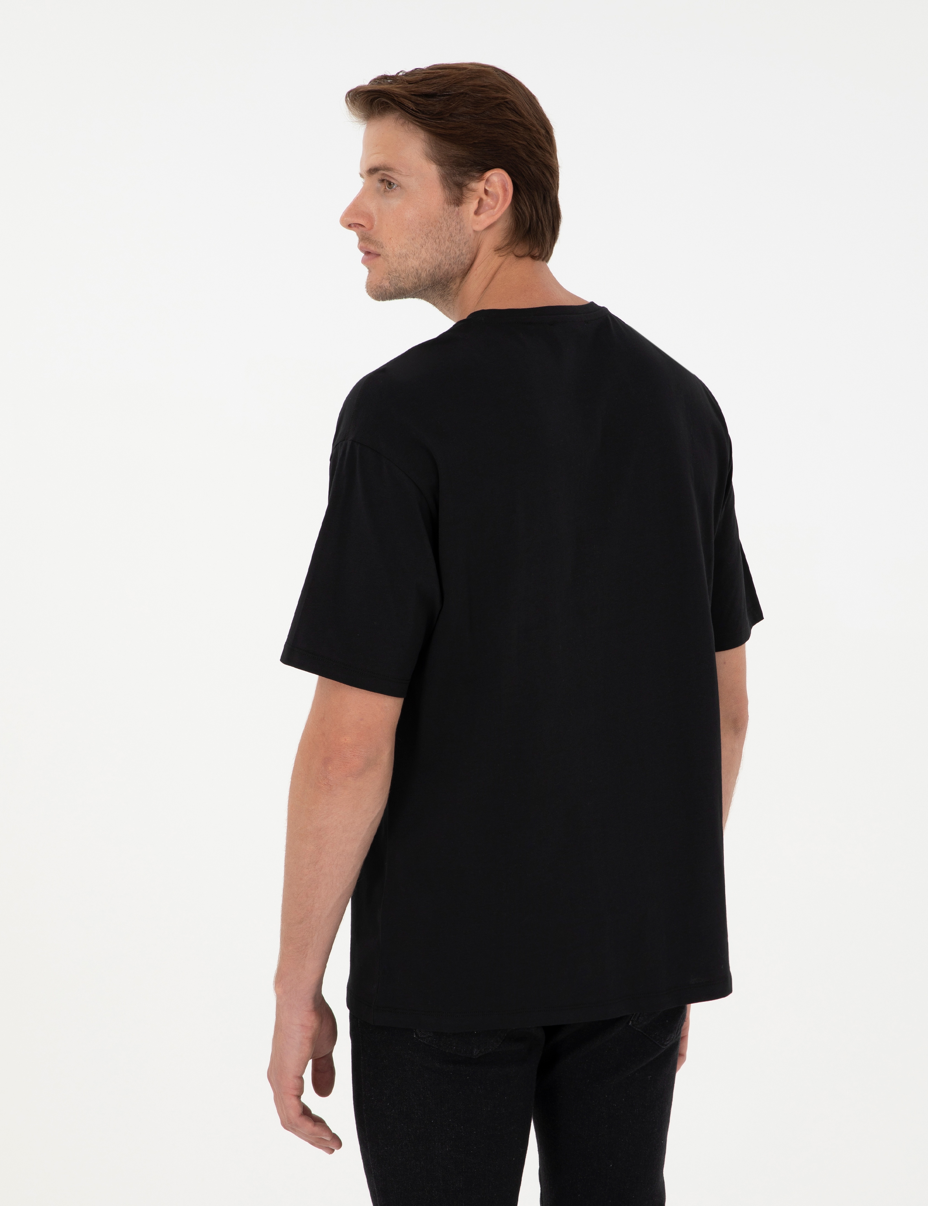 Siyah Comfort Fit Tişört - Image 5