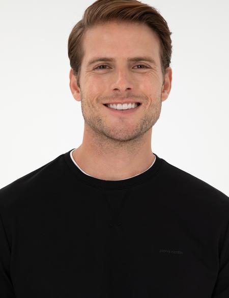 Siyah Regular Fit Bisiklet Yaka Basic Sweatshirt - 50298968017