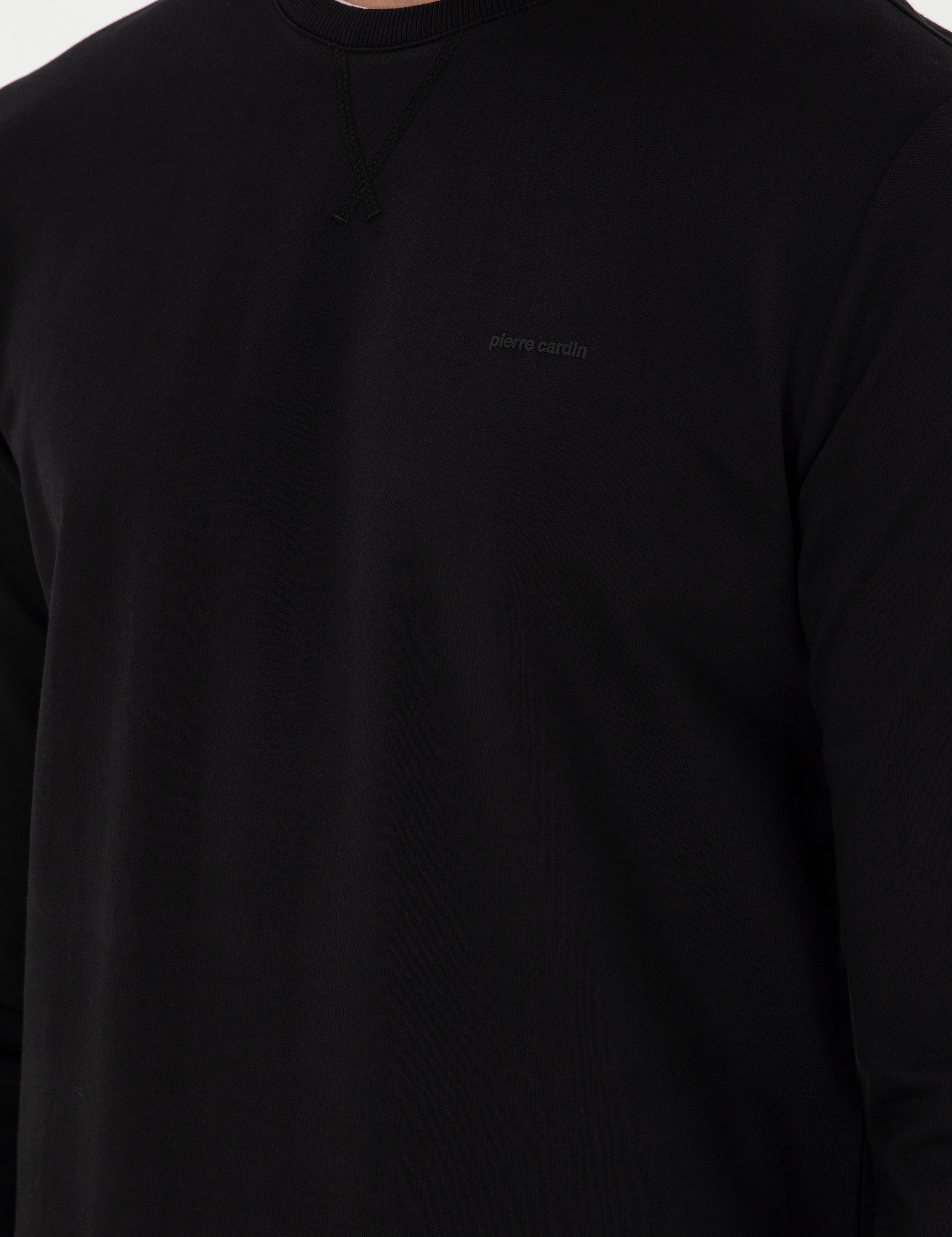 Siyah Regular Fit Bisiklet Yaka Basic Sweatshirt - Image 7