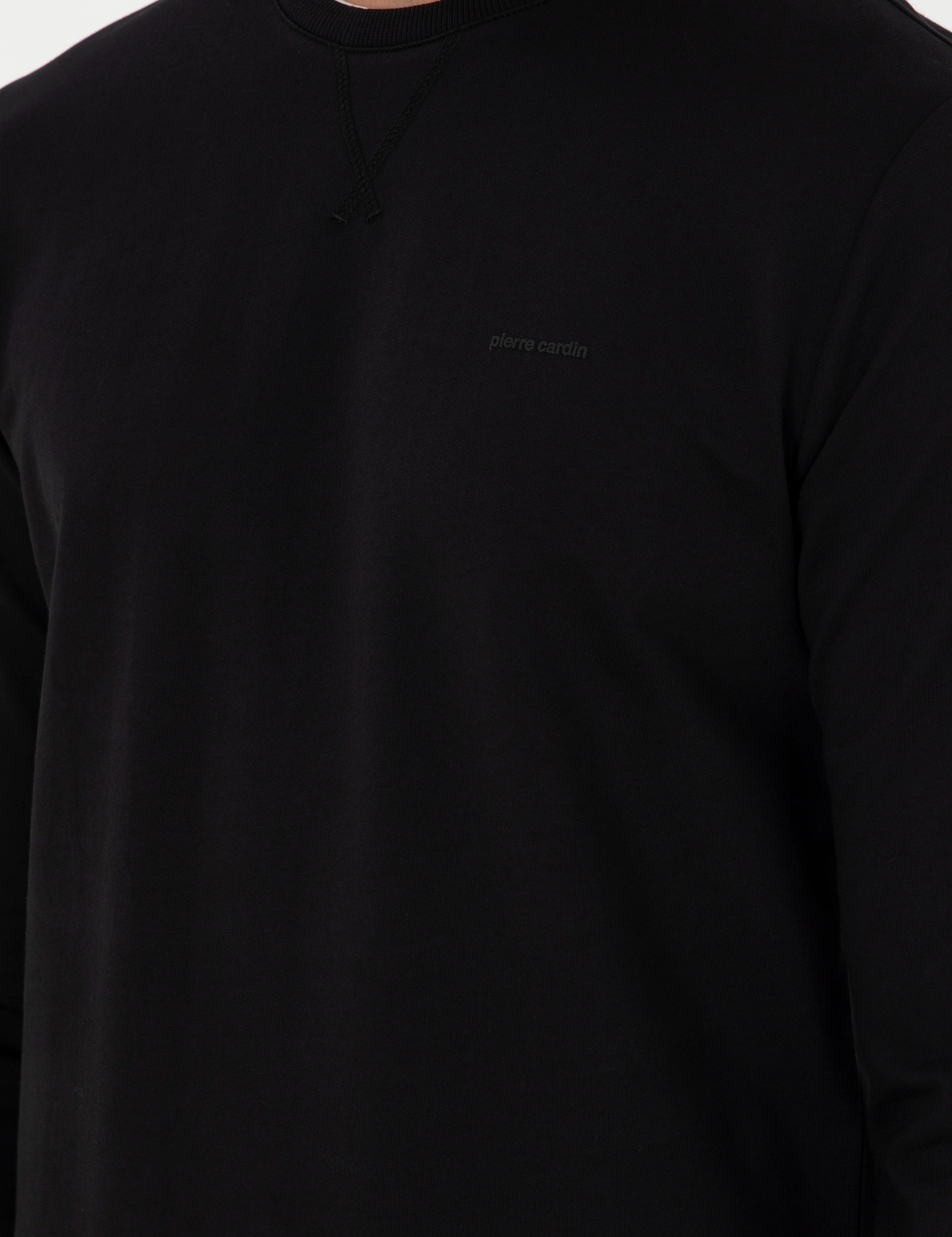 Siyah Regular Fit Bisiklet Yaka Basic Sweatshirt