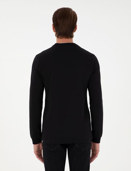 Siyah Regular Fit Bisiklet Yaka Basic Sweatshirt - 50298968017