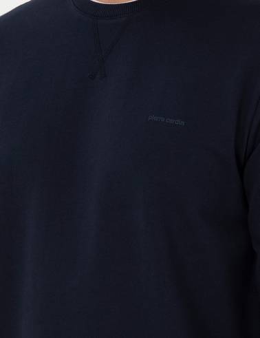 Lacivert Regular Fit Bisiklet Yaka Basic Sweatshirt