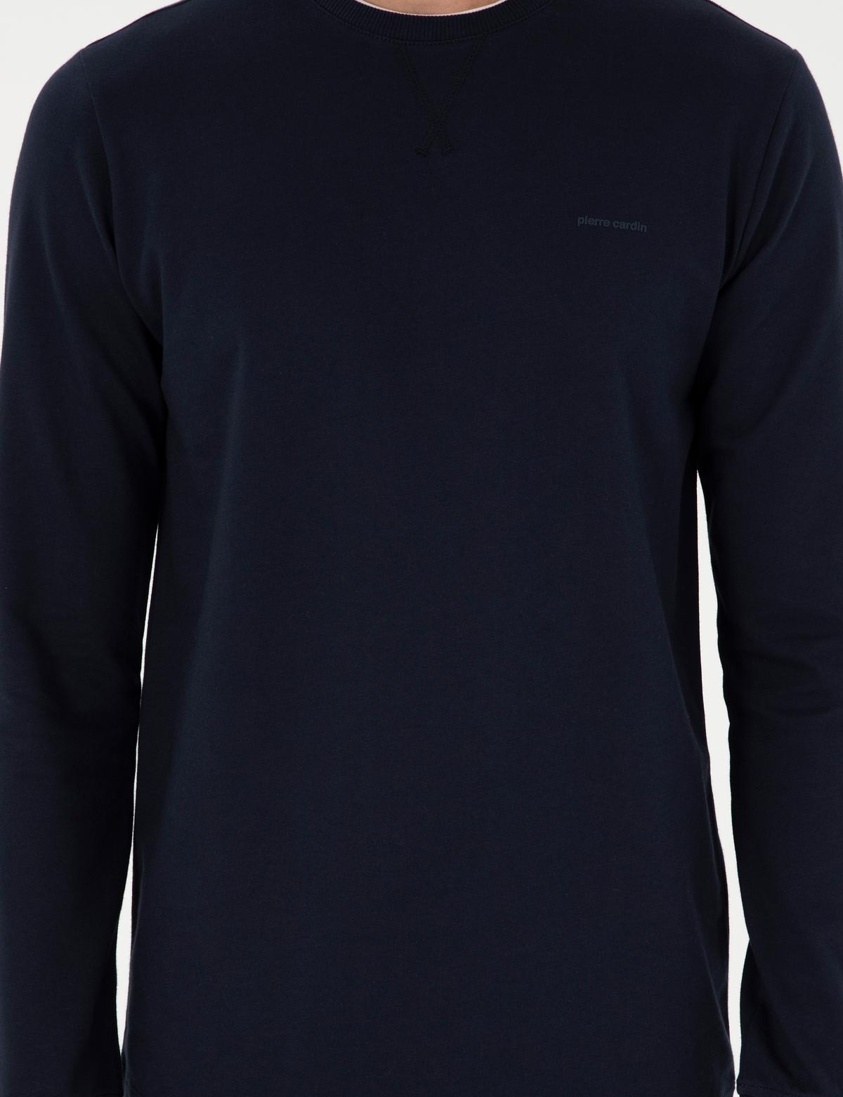 Lacivert Regular Fit Bisiklet Yaka Basic Sweatshirt - 50298968005