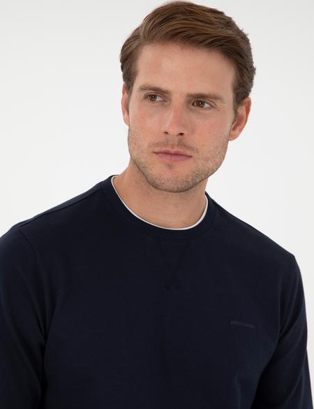 Lacivert Regular Fit Bisiklet Yaka Basic Sweatshirt - 50298968005