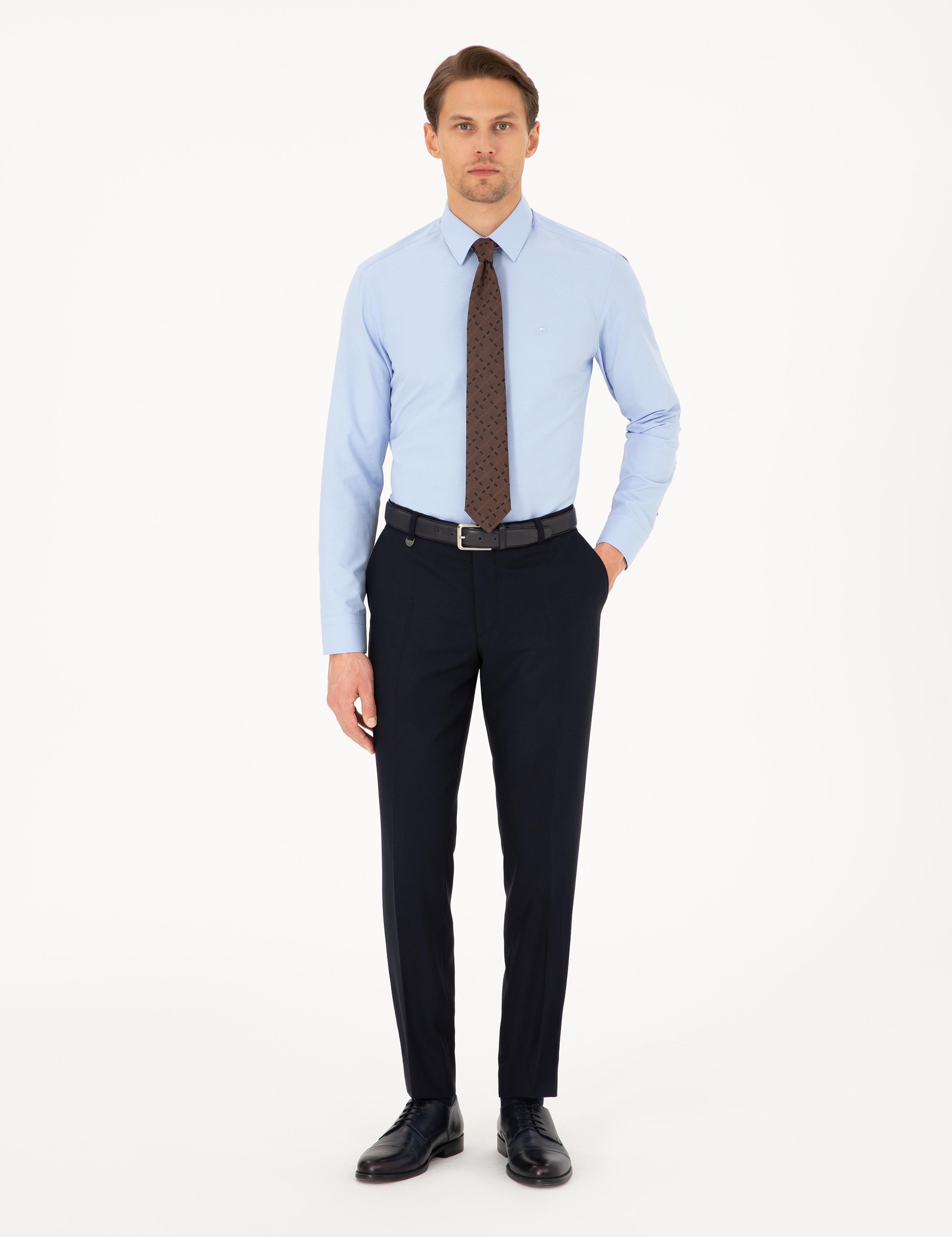 Mavi Slim Fit Uzun Kollu Basic Gömlek