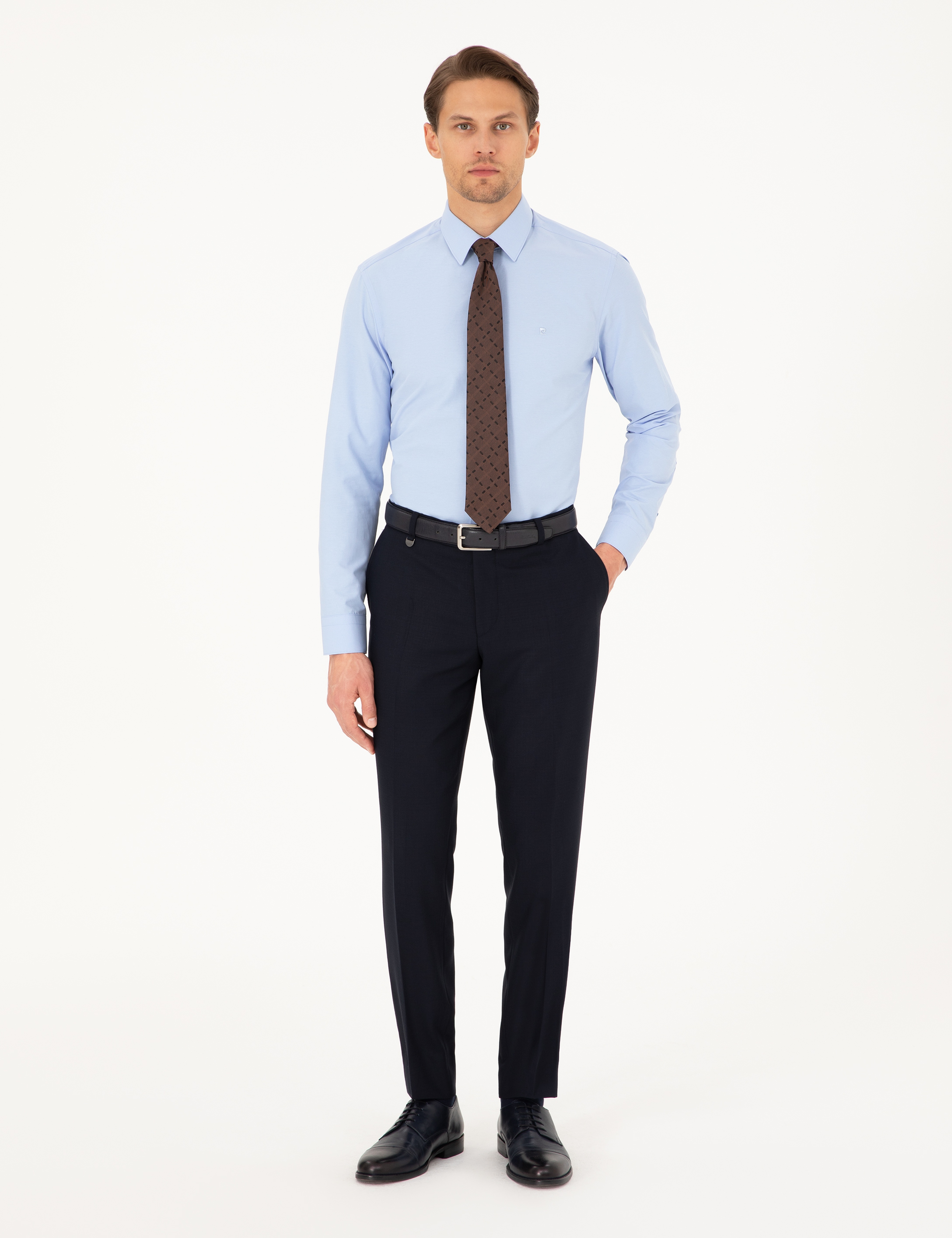 Mavi Slim Fit Uzun Kollu Basic Gömlek